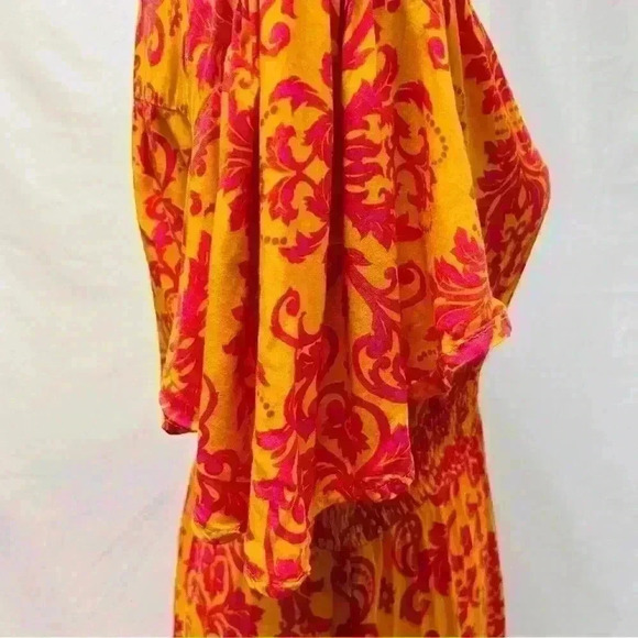 Abel The Label Anthropology Maxi Dress Elastic Waist & Ruffle Sleeves Size XS - Picture 8 of 14